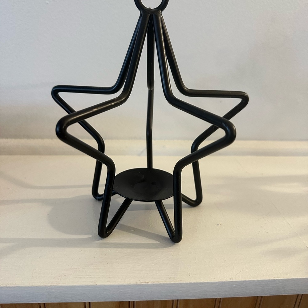 Black Star-Shaped Metal Candle Holder